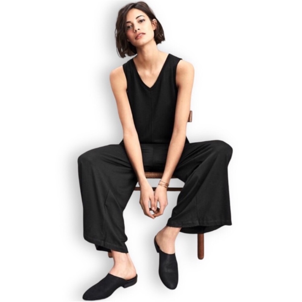 Eileen Fisher Sleeveless Minimal Wide Leg Jumpsuit